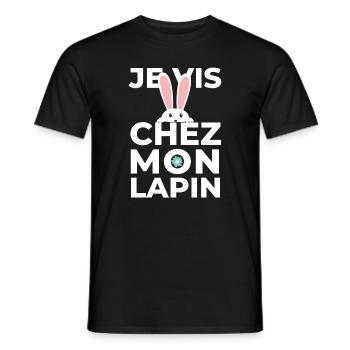 Lapin mignon lunettes paques bunny easter day - T-shirt homme - noir - Devant - AI Model Male 178 light (178cm)