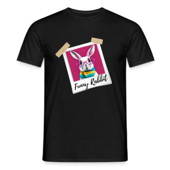 Funny rabbit lapin drôle lunettes bunny easter day - T-shirt homme - noir - Devant - AI Model Male 178 light (178cm)