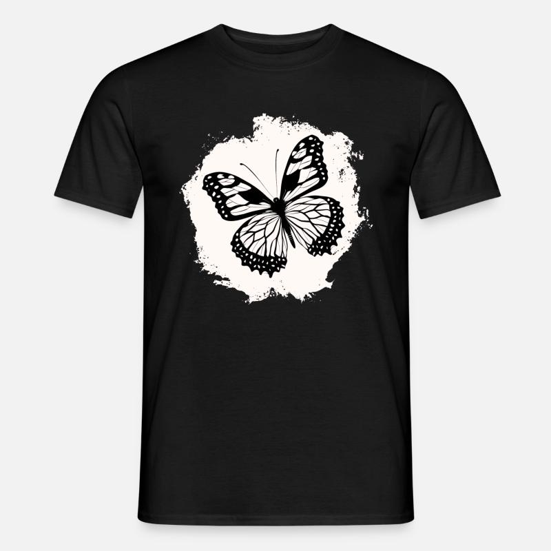 Schmetterlinge Muster - Männer T-Shirt - Schwarz