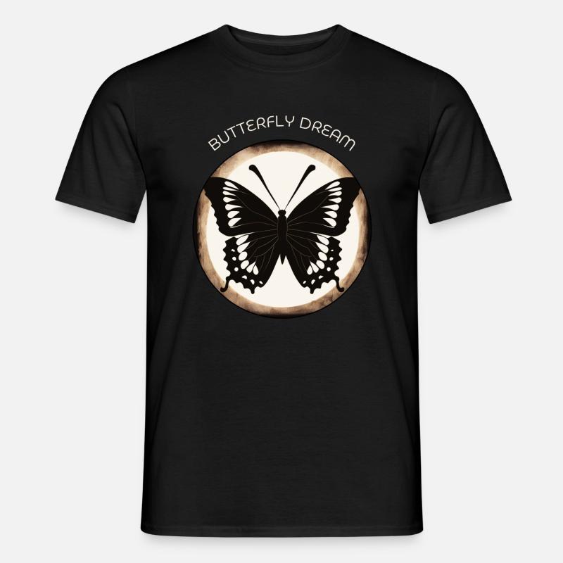 Schmetterlinge Muster - Männer T-Shirt - Schwarz