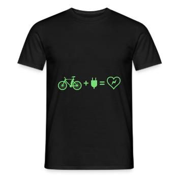 Elektrofahrrad Akku Batterie Fahrrad E-Bike - Männer T-Shirt - Schwarz - Vorne - AI Model Male 178 light (178cm)
