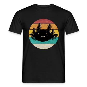Retro Axolotl Lustiges Design für Kinder Mama Papa - Männer T-Shirt - Schwarz - Vorne - AI Model Male 178 light (178cm)