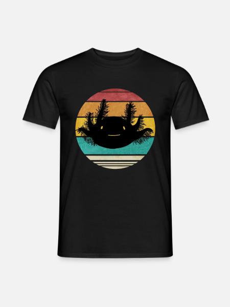 Retro Axolotl Lustiges Design für Kinder Mama Papa - Männer T-Shirt - Schwarz