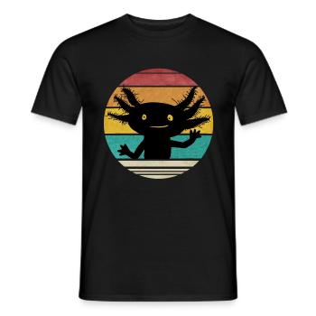Axolotl Retro Amphibien Art Geschenk Kinder Teens - Männer T-Shirt - Schwarz - Vorne - AI Model Male 178 light (178cm)