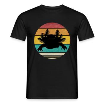 Axolotl Geschenk Retro Ambystoma Tierschutz Logo - Männer T-Shirt - Schwarz - Vorne - AI Model Male 178 light (178cm)