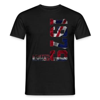 ÉDITION LIMITÉE ANGLETERRE 1979 ANNIVERSAIRE BRITANNIQUE - T-shirt homme - noir - Devant - AI Model Male 178 light (178cm)