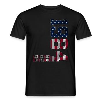 ÉDITION LIMITÉE 1984 ANNIVERSAIRE AMÉRICAIN - T-shirt homme - noir - Devant - AI Model Male 178 light (178cm)