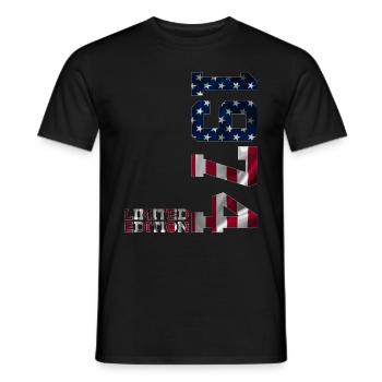 ÉDITION LIMITÉE 1974 USA 52E ANNIVERSAIRE - T-shirt homme - noir - Devant - AI Model Male 178 light (178cm)