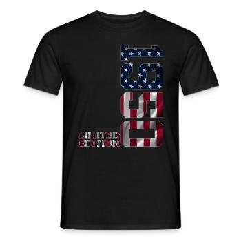 ÉDITION LIMITÉE 1950 USA 76E ANNIVERSAIRE - T-shirt homme - noir - Devant - AI Model Male 178 light (178cm)