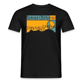 Eiger Mönch Jungfrau Jungfraujoch Berner Oberland - Männer T-Shirt - Schwarz - Vorne - AI Model Male 178 light (178cm)
