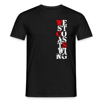 Cadeau de t-shirt de danse swing de la côte ouest - T-shirt homme - noir - Devant - AI Model Male 178 light (178cm)
