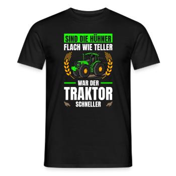 Landwirtschaft Flach Wie Teller Traktor Trecker - Männer T-Shirt - Schwarz - Vorne - AI Model Male 178 light (178cm)