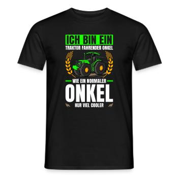 Landwirtschaft Traktor Fahrender Onkel Trecker - Männer T-Shirt - Schwarz - Vorne - AI Model Male 178 light (178cm)