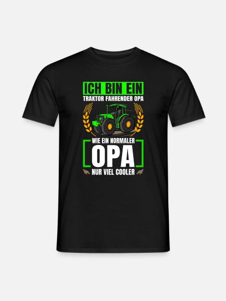 Landwirtschaft Traktor Fahrender Opa Trecker - Männer T-Shirt - Schwarz
