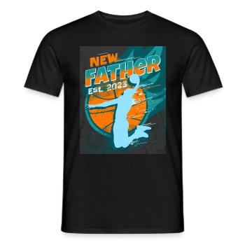 Expectant Father Basketball Papa 2023 New Father - Men's T-Shirt - black - Front - AI Model Male 178 light (178cm)