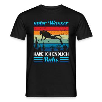Taucher unter Wasser Ruhe Scuba Apnoe tauchen Dive - Männer T-Shirt - Schwarz - Vorne - AI Model Male 178 light (178cm)