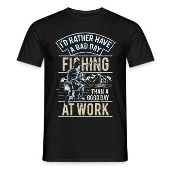 FISHING - lustiges Angler Shirt Vatertag Geschenk - Männer T-Shirt - Schwarz - Vorne - AI Model Male 178 light (178cm)