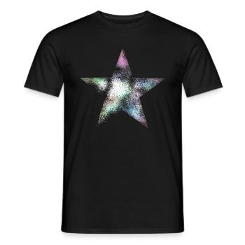 Rainbow star / VINTAGE mother of pearl - Men's T-Shirt - black - Front - AI Model Male 178 light (178cm)