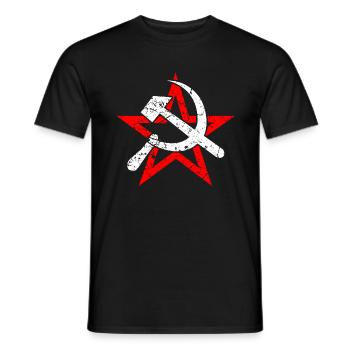 Hammer Sickle Soviet Union Communism - Men's T-Shirt - black - Front - AI Model Male 178 light (178cm)