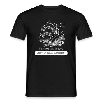 skipper pour voilier - T-shirt homme - noir - Devant - AI Model Male 178 light (178cm)