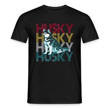 Husky - T-shirt homme - noir - Devant - AI Model Male 178 light (178cm)