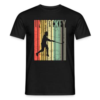 Unihockey - Männer T-Shirt - Schwarz - Vorne - AI Model Male 178 light (178cm)