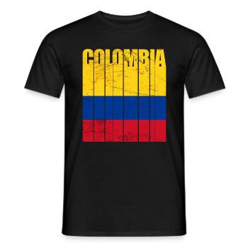 Kolumbien Flagge - Männer T-Shirt - Schwarz - Vorne - AI Model Male 178 light (178cm)