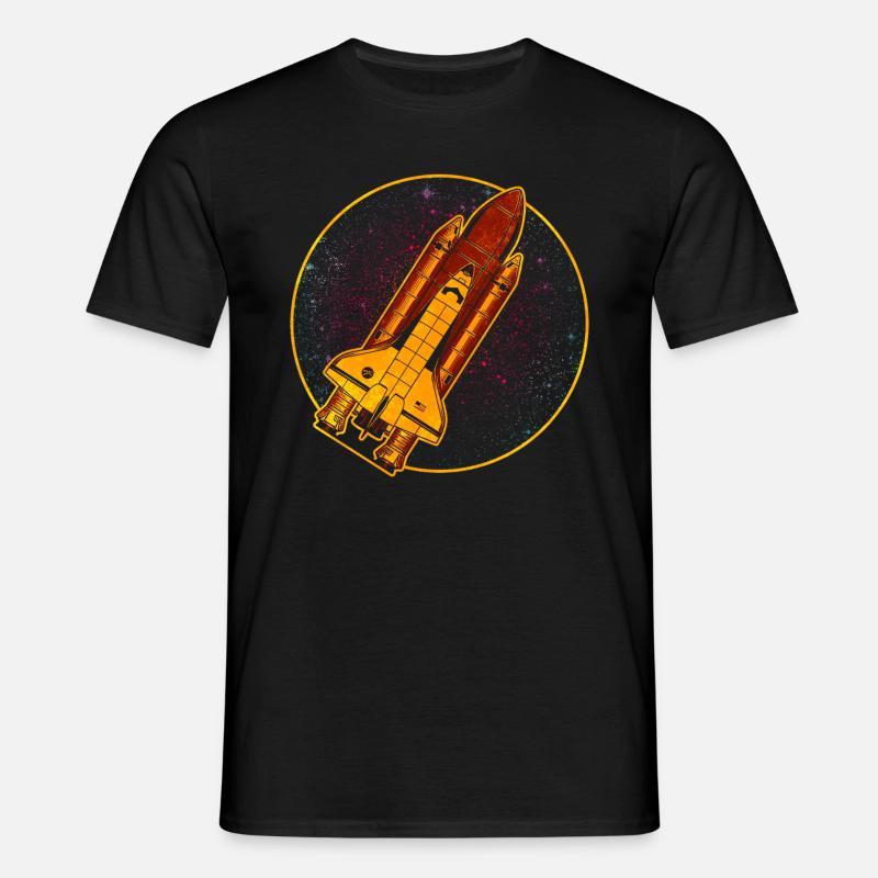 Space Shuttle Rakete Raumschiff - Männer T-Shirt - Schwarz