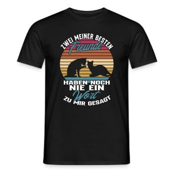 Katzen Beste Freunde Spruch Geschenkidee - Männer T-Shirt - Schwarz - Vorne - AI Model Male 178 light (178cm)