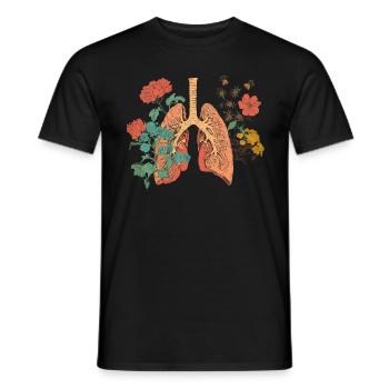The lungs of flowers - blooming beauty of the - Men's T-Shirt - black - Front - AI Model Male 178 light (178cm)
