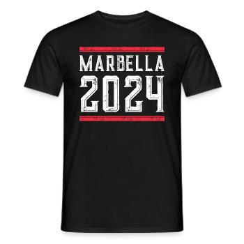 Jours fériés Marbella 2024 - T-shirt homme - noir - Devant - AI Model Male 178 light (178cm)