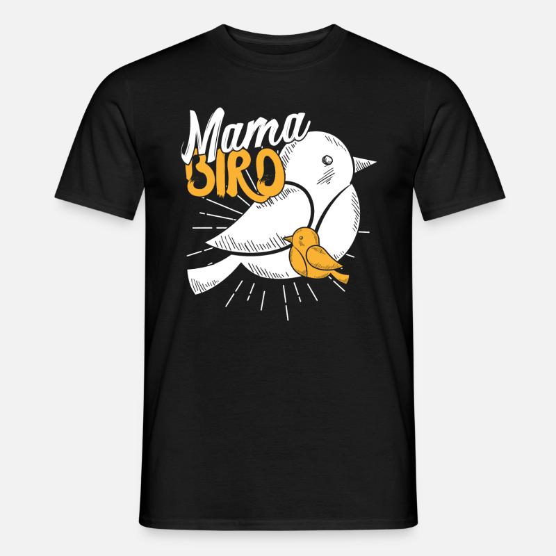 Mama Vogel - Männer T-Shirt - Schwarz