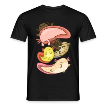 Axolotl - Men's T-Shirt - black - Front - AI Model Male 178 light (178cm)