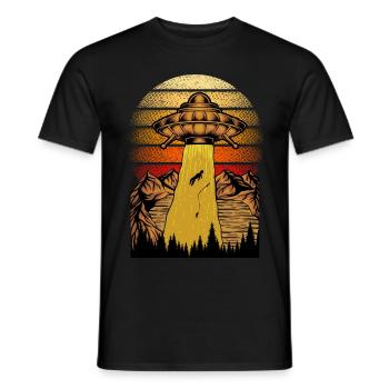 Alien Abduction Fisherman Geschenkidee für Menschen - Männer T-Shirt - Schwarz - Vorne - AI Model Male 178 light (178cm)