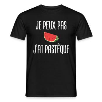pastèque fruit exotique tropical sympa - T-shirt homme - noir - Devant - AI Model Male 178 light (178cm)