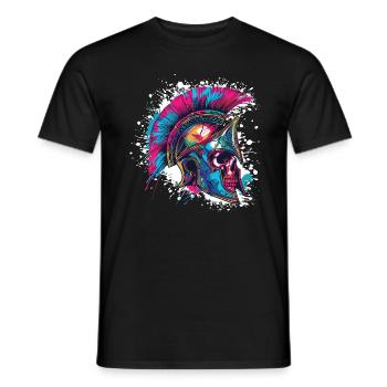 Spartaner Totenkopf Gladiator - Männer T-Shirt - Schwarz - Vorne - AI Model Male 178 light (178cm)