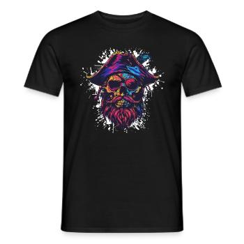 Pirate Skull - Men's T-Shirt - black - Front - AI Model Male 178 light (178cm)