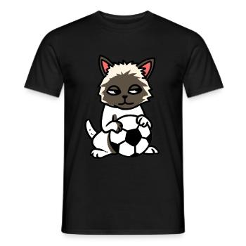Joueur de football Joueur de football Club de football Chat pour enfants - T-shirt homme - noir - Devant - AI Model Male 178 light (178cm)