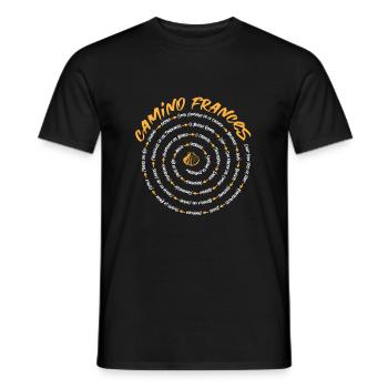 Jakobsweg Pilger Santiago de Compostella - Männer T-Shirt - Schwarz - Vorne - AI Model Male 178 light (178cm)