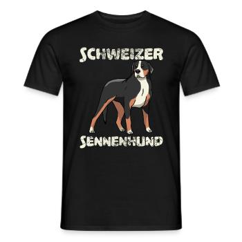 Sennenhund suisse Vintage Retro Tête de chien - T-shirt homme - noir - Devant - AI Model Male 178 light (178cm)