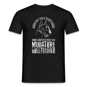 Miniatur Bullterrier Schutzengel Wachhund - Männer T-Shirt - Schwarz - Vorne - AI Model Male 178 light (178cm)