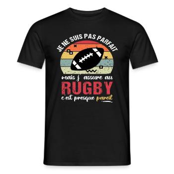 Je ne suis pas parfait mais j' assure au rugby - T-shirt homme - noir - Devant - AI Model Male 178 light (178cm)