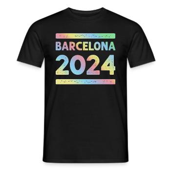 Barcelona 2024 Colorful Holiday Team - Men's T-Shirt - black - Front - AI Model Male 178 light (178cm)