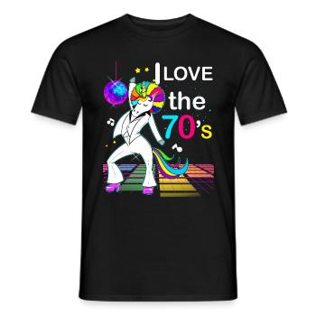 Licorne Disco Années 70 Rétro Vintage - T-shirt homme - noir - Devant - AI Model Male 178 light (178cm)