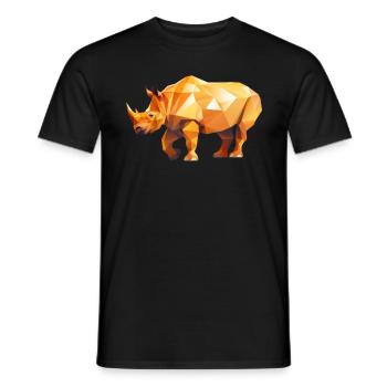 Rhino Low Poly Logo Design - Men's T-Shirt - black - Front - AI Model Male 178 light (178cm)