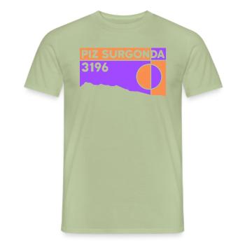 Piz Surgonda Souvenir Ski Tour Randonnée Sommet Livre - T-shirt homme - vert sauge - Devant - AI Model Male 178 light (178cm)