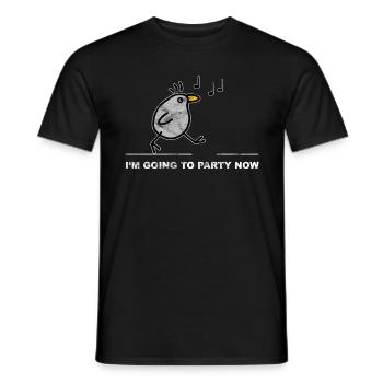 joie de vivre - L’oiseau chantant va à une fête - T-shirt homme - noir - Devant - AI Model Male 178 light (178cm)