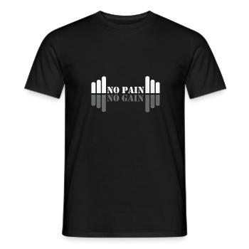 No Pain No Gain - Gym Sport Fitness Workout - Männer T-Shirt - Schwarz - Vorne - AI Model Male 178 light (178cm)