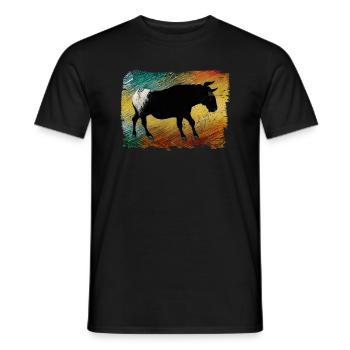 Taureau de Camargue peinture - T-shirt homme - noir - Devant - AI Model Male 178 light (178cm)