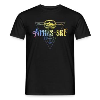Apres Ski 2024 Ski Berge Bunt - Männer T-Shirt - Schwarz - Vorne - AI Model Male 178 light (178cm)